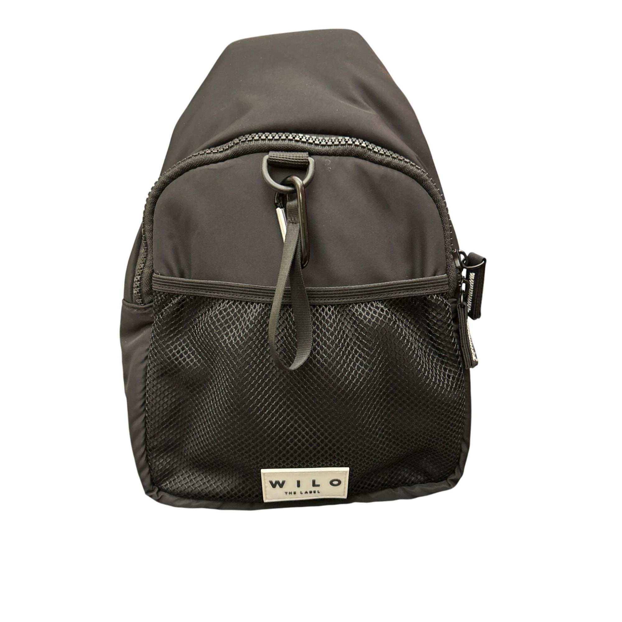 Wilo the Label Black Mini Backpack Adjustable Strap Mesh Front