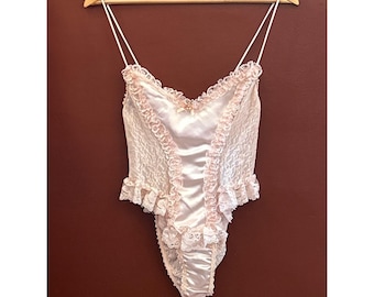 Vintage JWS Teddy Bodysuit Coquette Balletcore Romantic Dollette Ethereal Angel