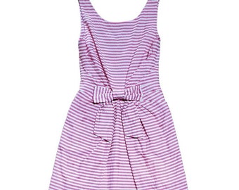 Kate Spade Women's Jillian Barbie Pink Seersucker Sleeveless Dress