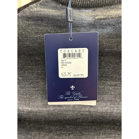 Aqua Men's Black Gray Wool Blend Sweater Size XL … - image 5