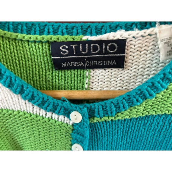 Vintage Studio Marisa Christina Checkered Cotton Cardigan