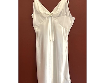 Vintage Chadwicks Intimates satijnen slipdress Coquette Angelcore White Mini M