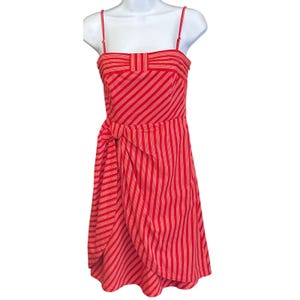 Vintage Lil Anthropologie Striped Dress Nautical Summer Americana Picnic Coastal image 1