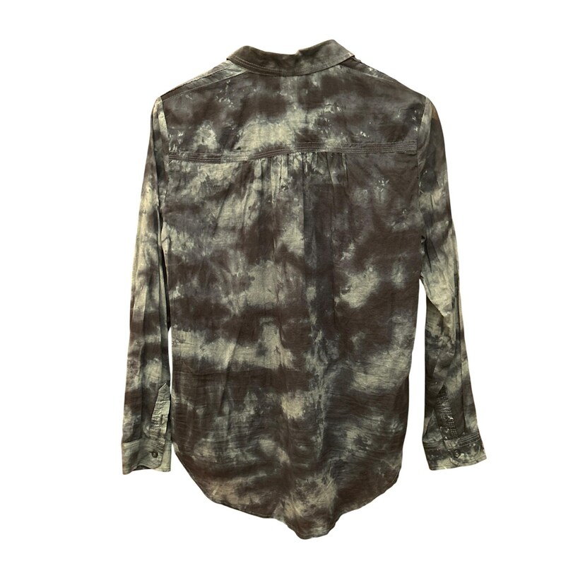 Pilcro Anthropologie Damtröja med batikmönster, knappar, liten, lätt, casual bild 5