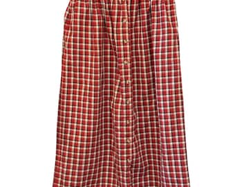 Vintage Cambridge Country Store Plaid Maxi Skirt Academia Cottagecore Grunge