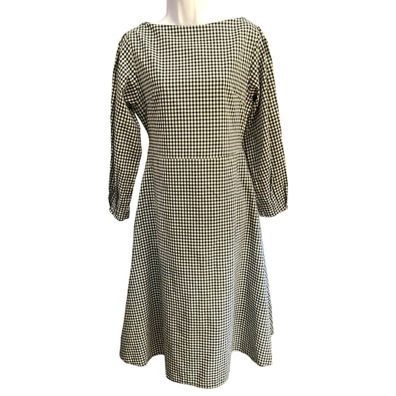 Olive Women s Black White A line Gingham Dress Size L XL Boat Neck Etsy Canada