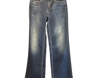 Pantalones vaqueros anchos Universal Thread estilo boho retro, lavado medio, talla 0/25R, corte relajado.