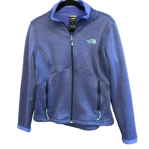 The North Face Women's Purple Full Zip Jacket Green Logo