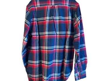 Woolrich Men's Red Blue Plaid Long Sleeve Shirt Size Medium