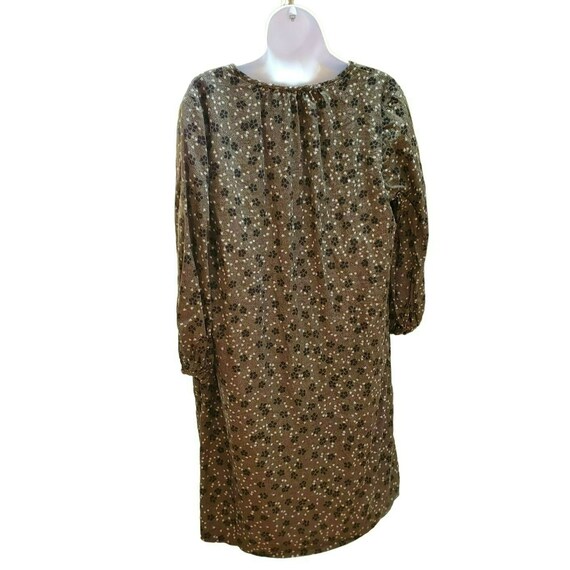 Buy Ann Taylor Olive Green Cotton Black White Floral Blouse Dress Size  Large Online in India - Etsy