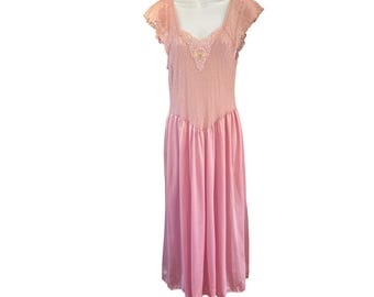 Vestido de encaje rosa romántico estilo balletcore de Moveistar de los 90, estilo etéreo de cuento de hadas.