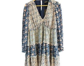 Yumi Kim Women Baby Doll Quinn Ruffle Tiered Mini Dress Large Brighton Field NWT