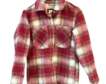Abercrombie & Fitch Femme Rouge Blanc Plaid Shacket XXS Bûcheron Chic Cabin Core Core