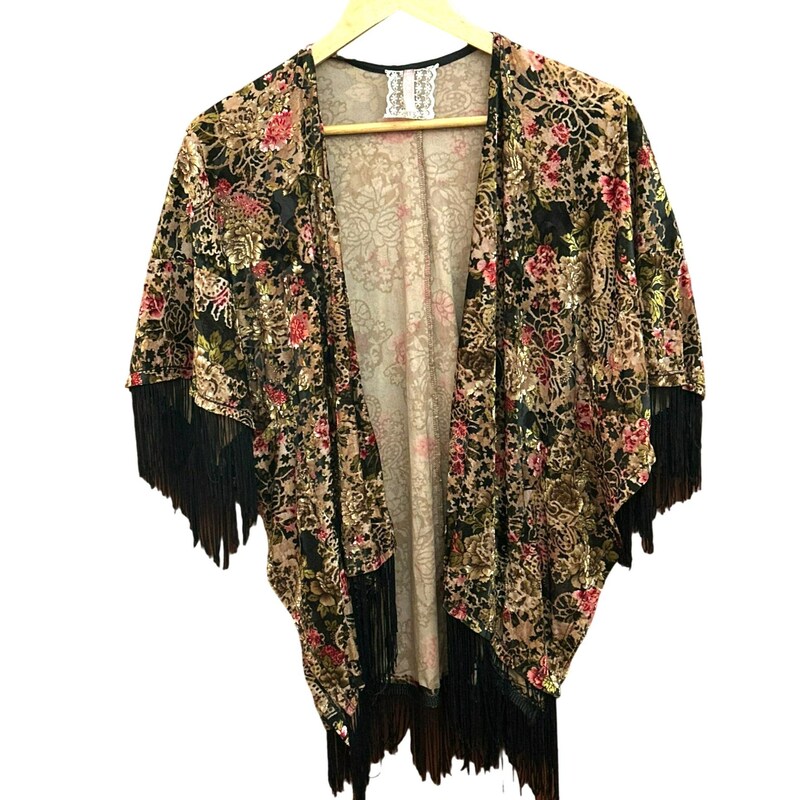 Printed Fringe Kimono
