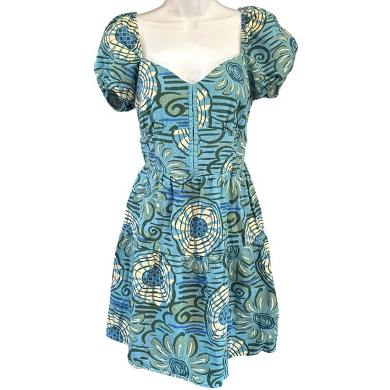 House of Harlow 1960 Blue Smocked Baby Doll Linen Blend Mini Dress Medium  Summer - Etsy Ireland