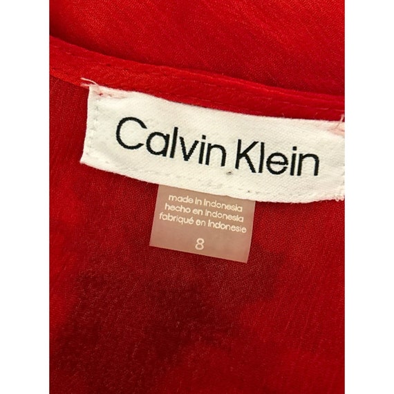 Calvin Klein Women's Red Subtle Marble Print Long… - image 7