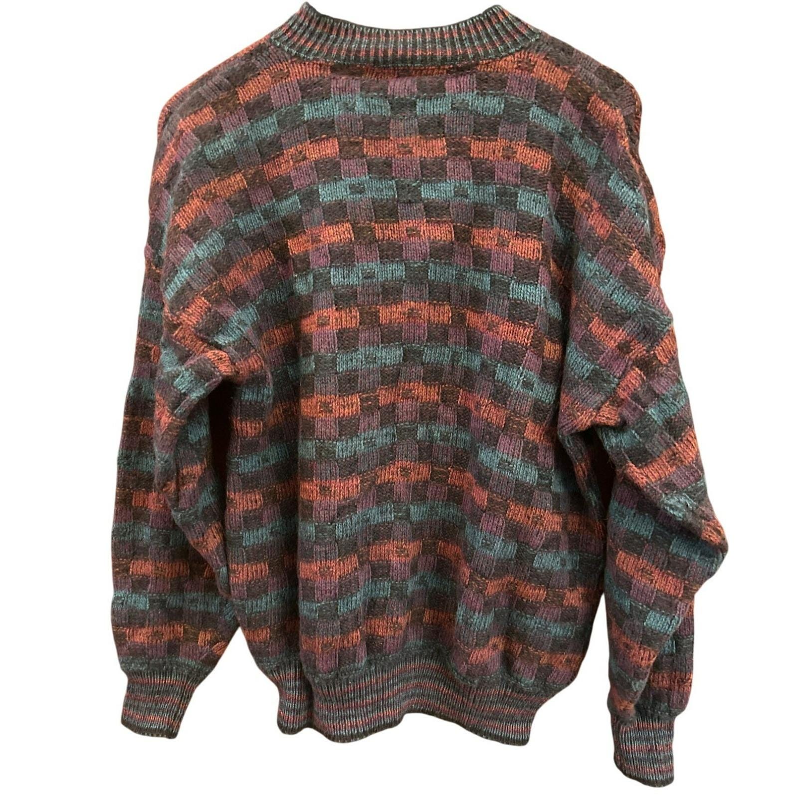 Vintage Wool Sweater Crossings USA XL 8090s Academia Grandpacore