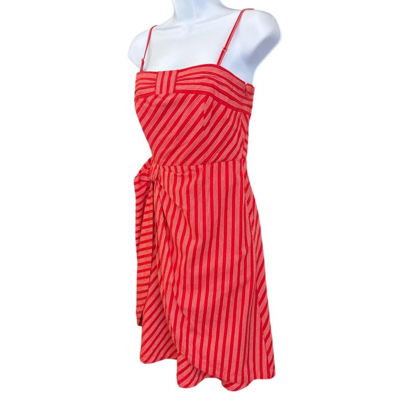 Vintage Lil Anthropologie Striped Dress Nautical Summer Americana Picnic Coastal image 2
