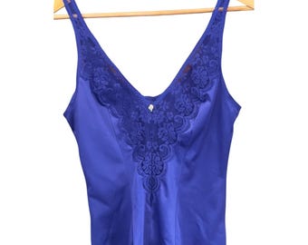 Y2K Sage Green and Pink Lace Trimmed Silky Asymmetrical Camisole