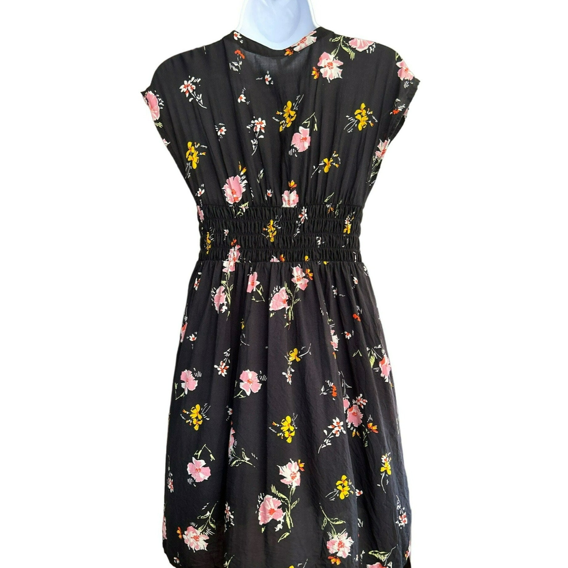 black mini dress with flowers Black Floral Embroidered Mesh Lace Sleeveless Mini Dress main image 1
