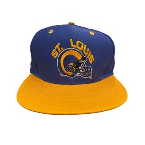 Vintage St Louis Rams Snapback Hat Logo 7 NFL 90s Blue Gold Cap Throwback Retro