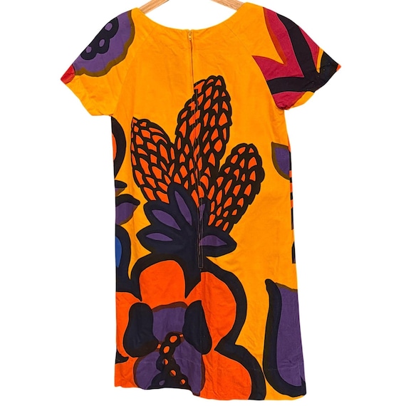 Vintage Handmade Floral Shift Dress Mod Psychedel… - image 3