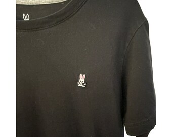 Psycho Bunny Black Short Sleeve T Shirt Size 3 XS Bunny Logo