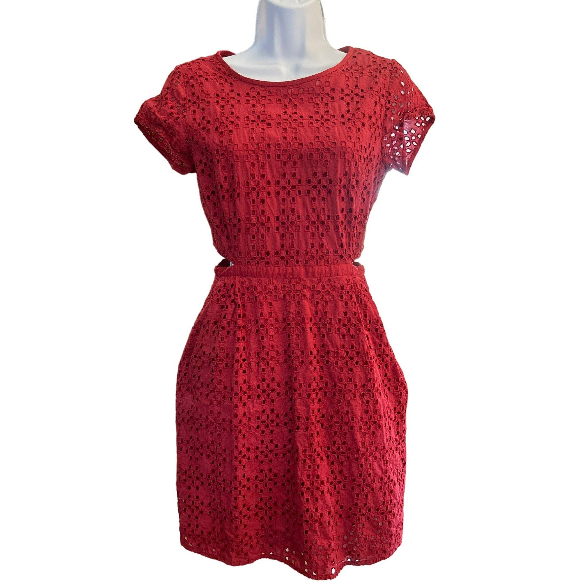 Madewell Women's Red Eyelet Happening Cut Out Dress Size 0 Short Sleeve Back Zipper - Etsy Madewell Women's Red Eyelet Happening Cut Out Dress Size 0 Short Sleeve Back Zipper - Etsy