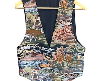 Chaleco tapiz Backroad Blues de los 90 The Clipper Express Grandmacore Dark Academia