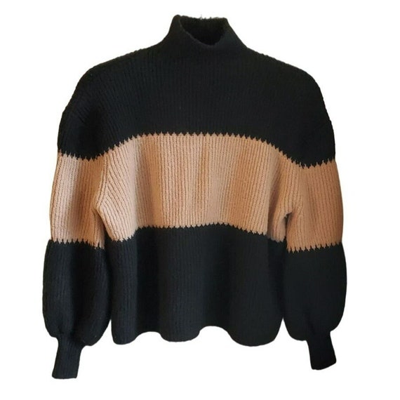 Orange + Purple Color Block Sweater by THML