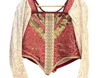 Vintage Handmade Renaissance Bodice Top Medieval Cottagecore Renaissance Faire