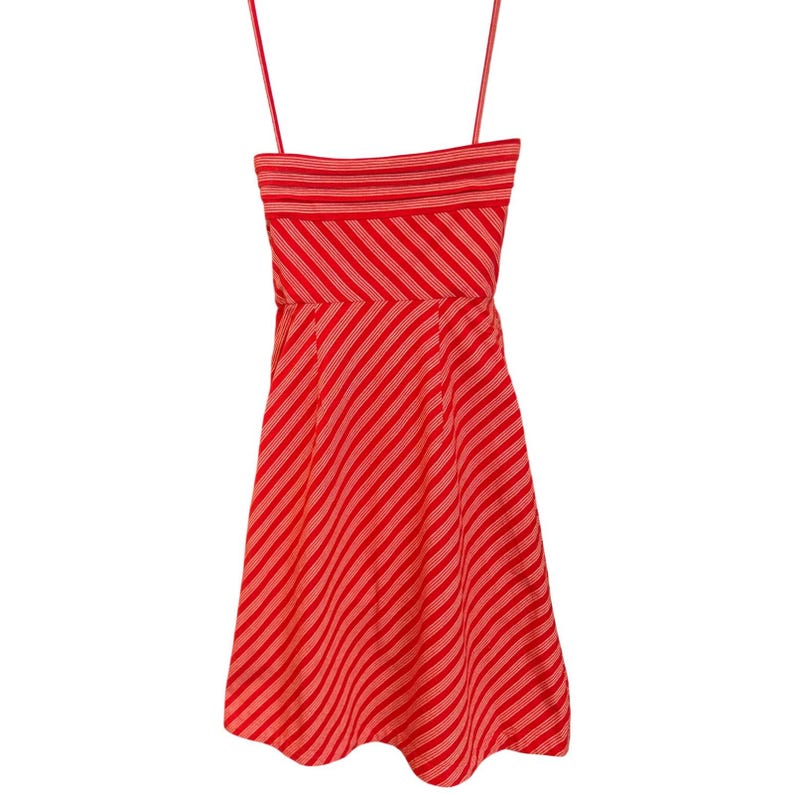 Vintage Lil Anthropologie Striped Dress Nautical Summer Americana Picnic Coastal image 3