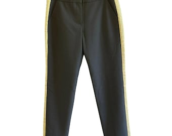 black dress pants with gold stripe Dries Van Noten Tuxedo Stripe Split Hem Track Pants Black Gold Wool Size 50  Medium – THE-ECHELON