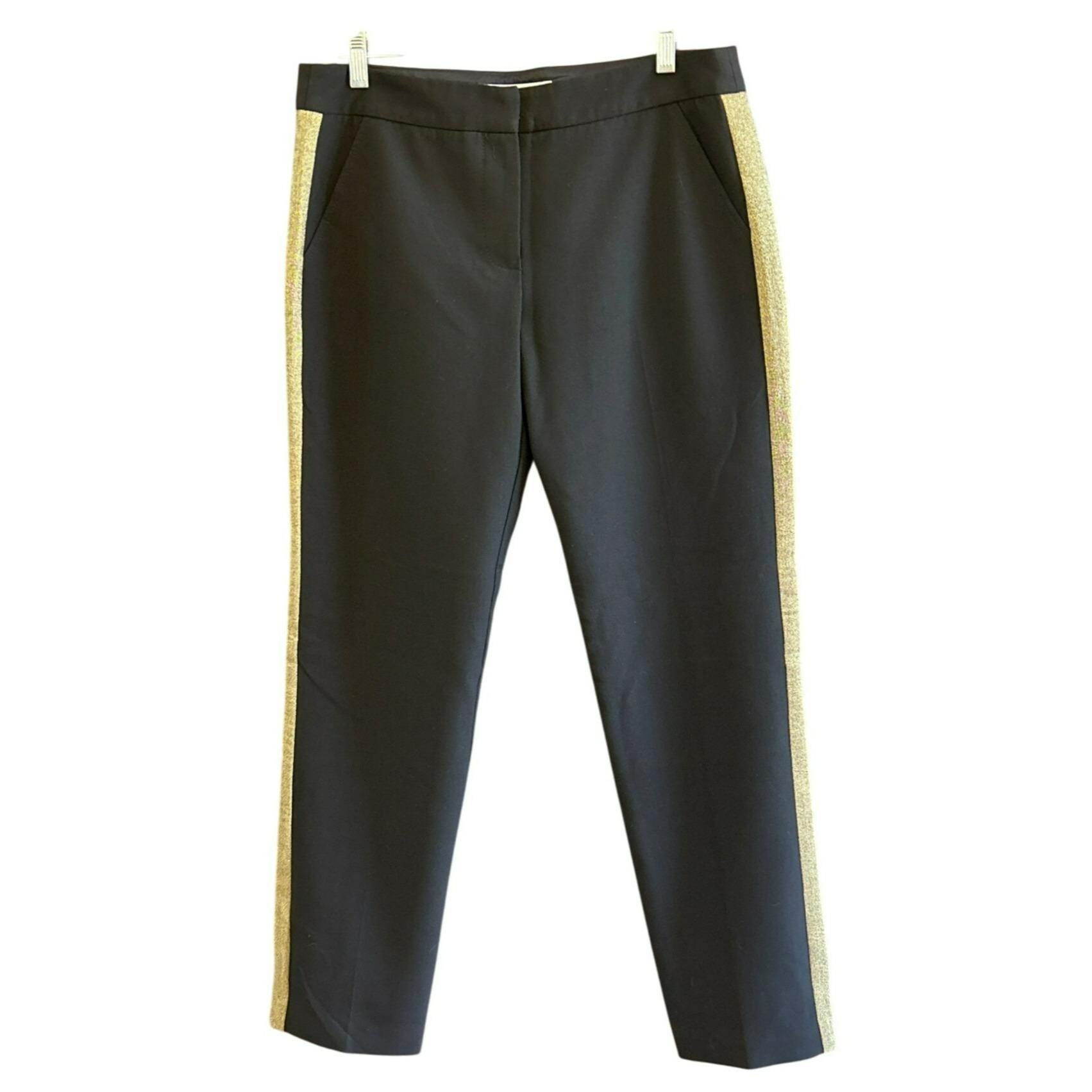 black dress pants with gold stripe and Striped CORSET