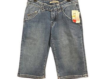 Vtg Deadstock Sergio Valente Jamaica Crop Denim Shorts Y2K McBling Industrial