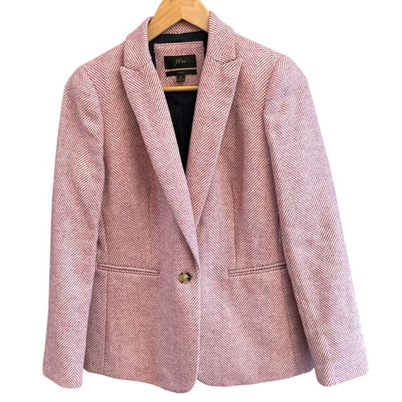 NWOT J Crew Purple Parke Wool Blazer English Herringbone Blazer Jacket Size 6