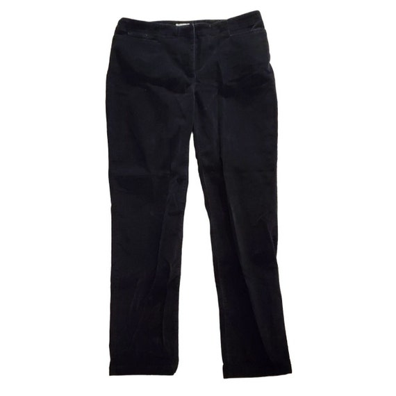 J Jill Jet Black Women's Micro Corduroy Velvet Like Pants Size 8