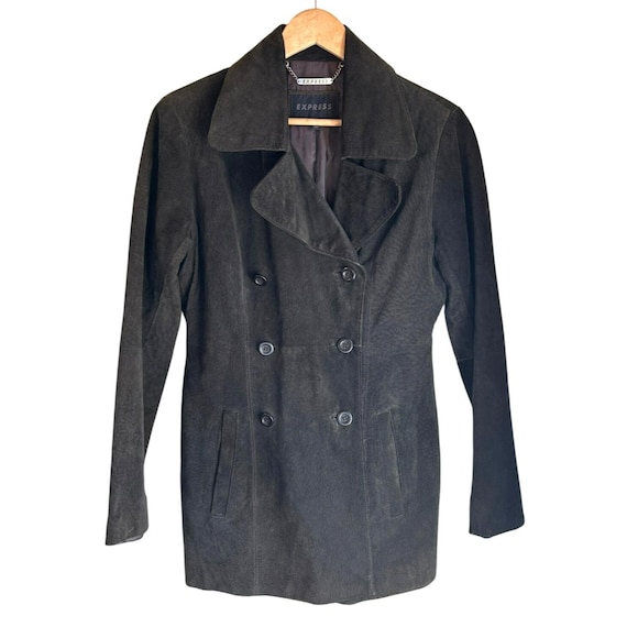 Vintage Express Brown Leather Double Breasted Jac… - image 1