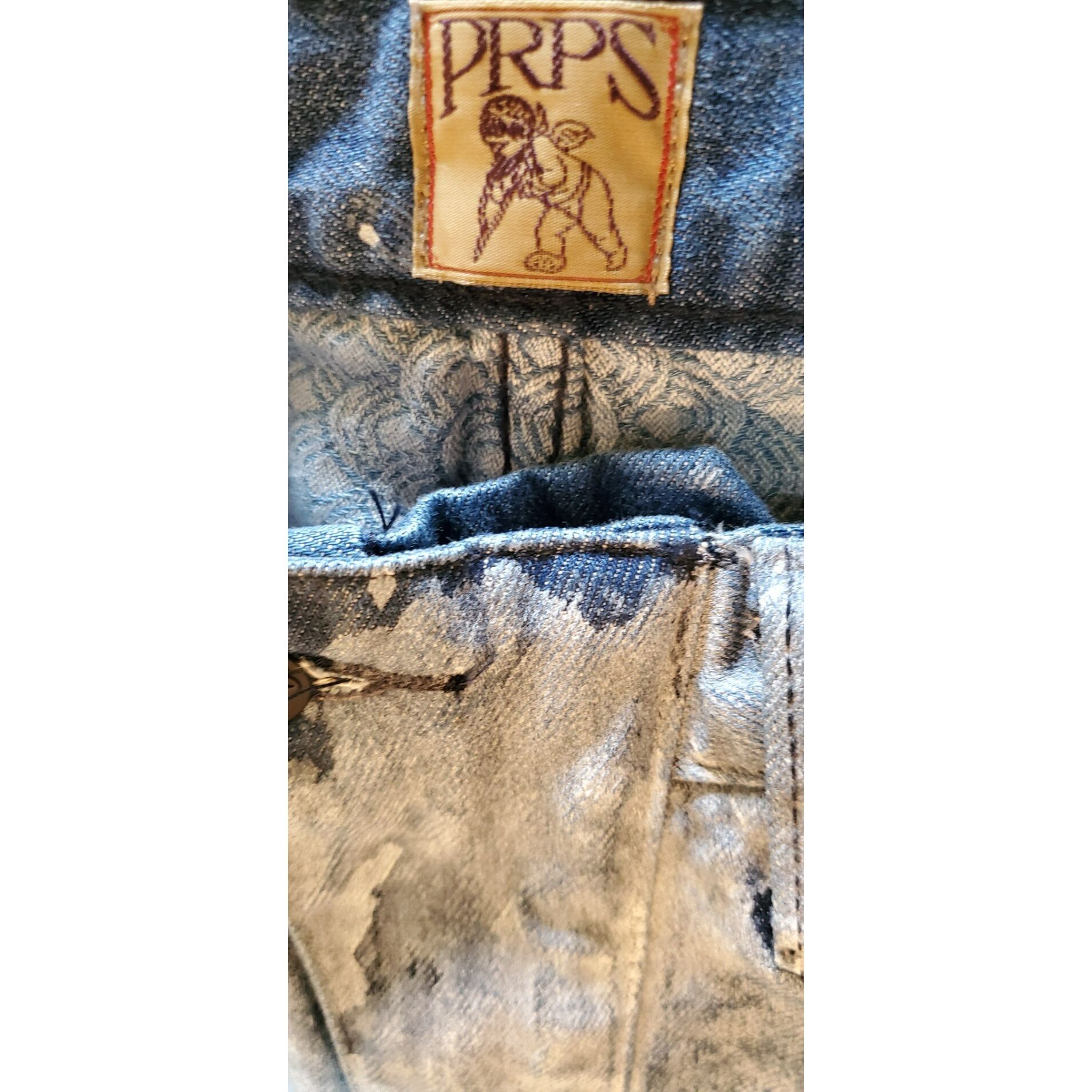 Jeans Homme PRPS Goods & Co Barracuda Fit - Taille 30x30, Denim Indigo Détressé - Fabriqué Au Portugal