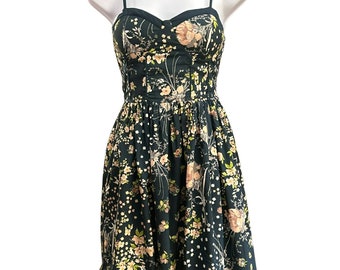 Band of Gypsies Women's Navy Blue Floral Mini Dress Size Small Summer Boho Ethereal