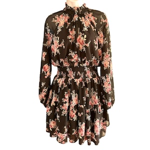 black and white mini dress long sleeve Black and White Mini Long Sleeve Dress main image 0