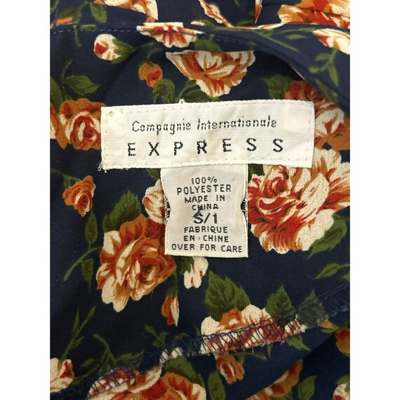 Vintage Express Women's Navy Blue Floral Jumpsuit… - image 6