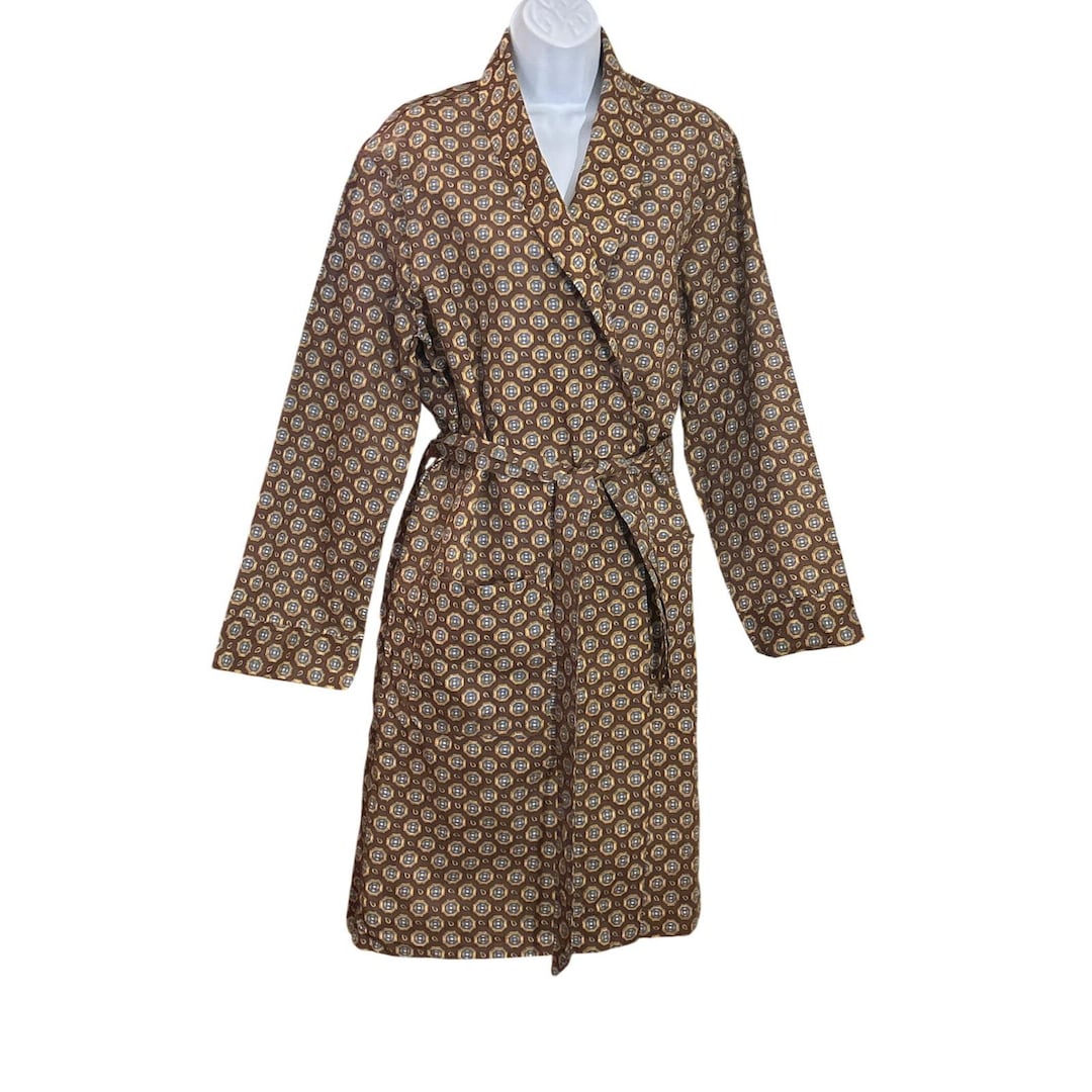 Metricon Robe Vintage Leisure Robe Geometric Medallion Wrap Robe Mid-century Retro ...