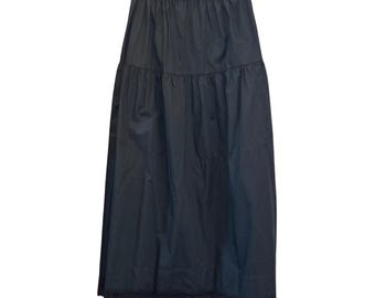 Vintage Black Tiered Maxi Skirt Goth Victorian Romantic Bohemian Whimsigoth