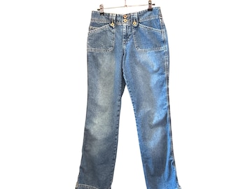 Vintage 2000er Jahre Hydraulic Jeans Y2K Utility Streetwear McBling Denim 3/4 Western