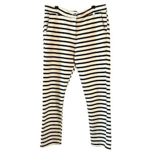 Please by Imperial SPA Italia Women&#39;s Cream Black Striped Sweatpant Pants Medium