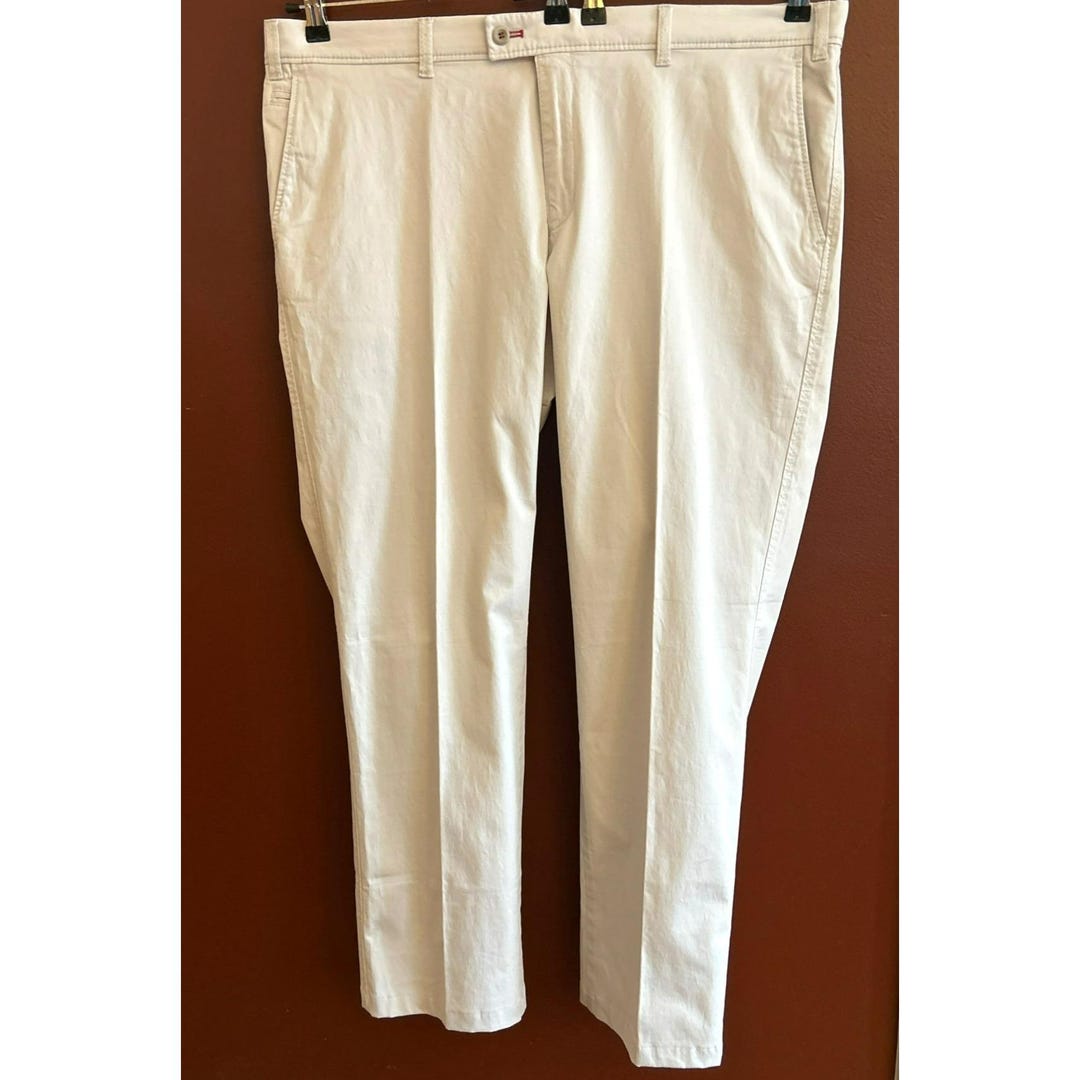 Pantaloni da uomo Brax Evans Beige con parte anteriore piatta 42