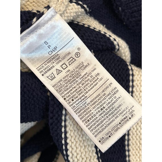 Gap Navy Blue Striped Collared Pullover Sweater S… - image 5