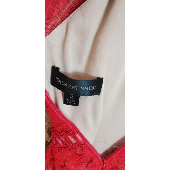 Tadashi Shoji Women's Red Lace Katherine Cordered Floral Gown Size 2 EUC  Long Sleeve Retail 598.00 - Etsy