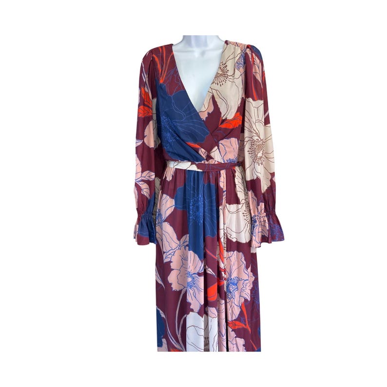 Adrianna Papell Floral Maxi Dress Boho Chic Romantic Wedding Guest Whimsigoth image 2
